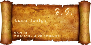 Haase Ibolya névjegykártya